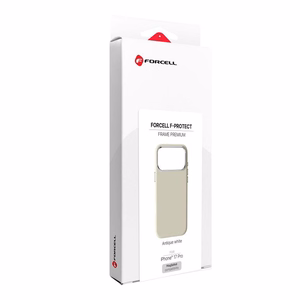 Maciņš telefonam iPhone 17 PRO Forcell F-Protect Frame Premium saderīgs ar Magsafe antīkbalts