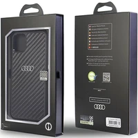 Audi oglekļa šķiedras iPhone 11 / Xr 6.1" melns/melns cietais apvalks AU-TPUPCIP11-R8/D2-BK