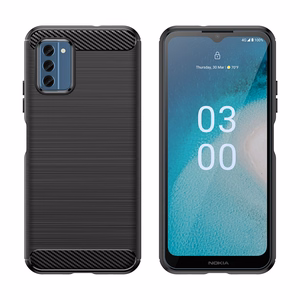 Carbon Case silikona viedtālruņa apvalks Nokia C300 - melns