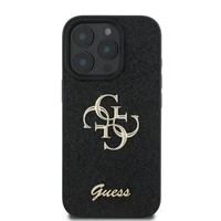 Guess Fixed Glitter Big 4G viedtālruņa apvalks iPhone 16 Pro - melns