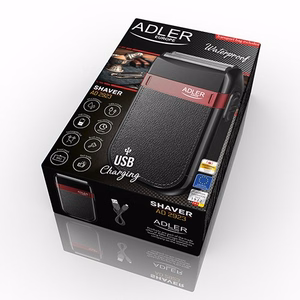 Adler AD 2923 – rotācijas elektriskais skuveklis ar trimmeri, līdz 45 min, NiMH, melns