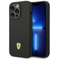 Viedtālruņa apvalks Ferrari FEHCP14LSIBBK iPhone 14 Pro 6.1 - melns silikona metāla logotips