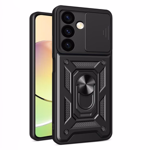 Hybrid Armor Camshield bruņots viedtālruņa apvalks Samsung Galaxy S24+ ar kameras vāciņu - melns