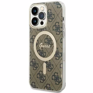 Guess IML 4G magnētiskais viedtālruņa apvalks iPhone 15 Pro Max - brūns