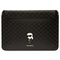 Karl Lagerfeld Saffiano Monogramma Ikonik apvalks 14" klēpjdatoram - melns