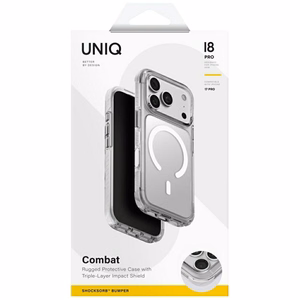 Uniq Combat Magclick Charging vāciņš iPhone 18 Pro / 17 Pro – balts