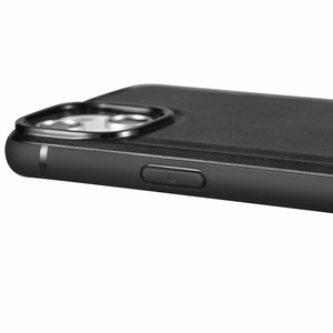 iCarer ādas Oil Wax viedtālruņa apvalks pārklāts ar dabīgu ādu iPhone 14 Plus melna