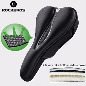 Rockbros LF047-B silikona gela velosipēda sēdekļa pārvalks izmērs L - melns