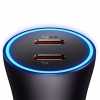 Automašīnas lādētājs Baseus "Golden Contactor Pro" pelēks 40W (2xPD)