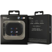 BMW BMAP222SWTK AirPods Pro 2 paaudzes apvalks melns/melns ar daudzkrāsainām līnijām