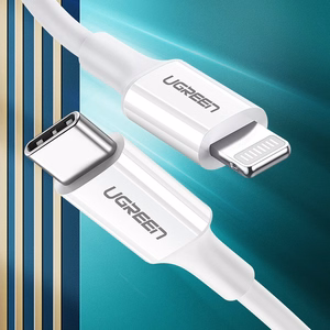 USB kabelis Ugreen US171 MFi USB-C uz Lightning 3A 1.0m balts