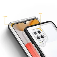 Caurspīdīgs 3in1 viedtālruņa apvalks Samsung Galaxy A42 5G rāmja gēla vāks melns