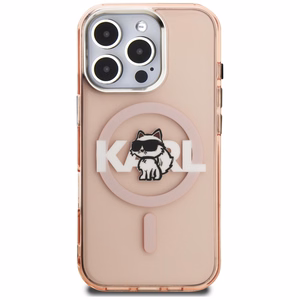 Karl Lagerfeld IML Choupette Sketch Logo MagSafe Maciņš iPhone 16 Pro Max - rozā