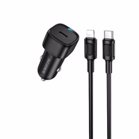 Borofone Auto lādētājs BZ34A Cloud - C tipa - PD 20W ar C tipa zibspuldzi melns