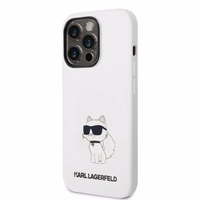 Karl Lagerfeld KLHMP14XSNCHBCH iPhone 14 Pro Max 6.7" balts silikona viedtālruņa apvalks Choupette, magnētiskais (MagSafe)