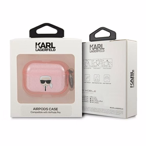 Karl Lagerfeld Glitter Karl's Head чехол для AirPods Pro - розовый