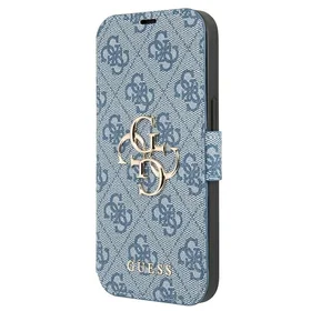 Guess GUBKP13L4GMGBL iPhone 13 Pro / 13 6,1" zils/zils grāmatiņas tipa maciņš 4G Big Metal Logo