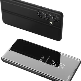 Clear View viedtālruņa apvalks Samsung Galaxy A24 4G ar atloku melna