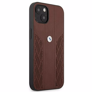 BMW Leather Curve Perforate чехол для iPhone 13 - красный