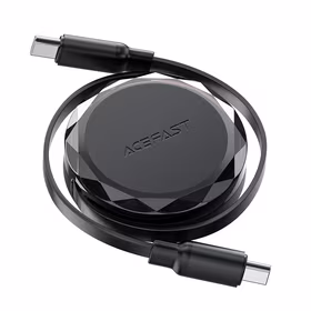 Acefast C13-03 USB-C - USB-C 60W izbīdāms kabelis - melns
