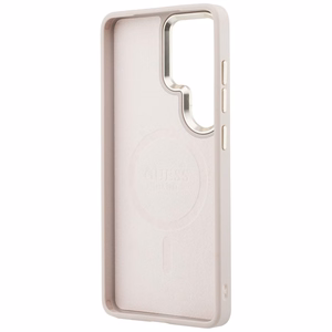 Guess maciņš 4G Embossed Ring MagSafe priekš Samsung Galaxy S26 Ultra rozā