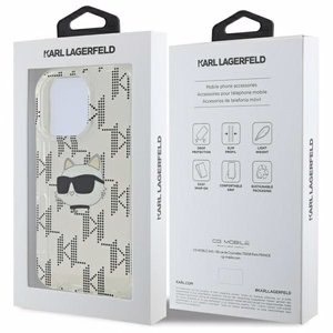 Karl Lagerfeld IML Choupette Head Electroplated viedtālruņa apvalks iPhone 16 Pro Max - caurspīdīgs