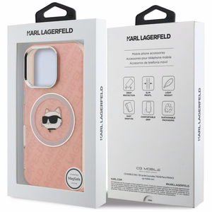 Karl Lagerfeld IML Choupette Head Logo MagSafe Case for iPhone 16 Pro - Pink