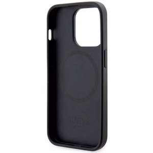 GUESS apvalks IPHONE 14 Pro Max saderīgs ar MagSafe GUHMP14XP4RPSK (4G drukātas svītras) melns