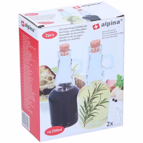 Alpina - Glass bottle with cork oil/vinegar 250ml 2 pcs.