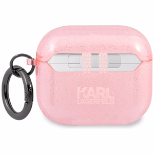 Karl Lagerfeld Glitter Choupette AirPods apvalks 3 - rozā