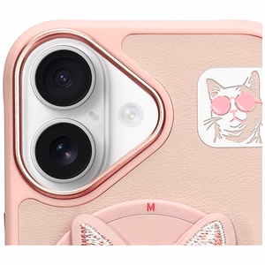 Nimmy Glasses Cool Cat MagSafe viedtālruņa apvalks iPhone 16 - rozā