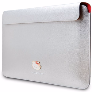 Hello Kitty PU Metal Logo apvalks 14" klēpjdatoram - sudraba