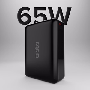 Внешний аккумулятор SBS 20000mAh 65W PD AFC USB-C USB-A для ноутбука, планшета, смартфона - чёрный
