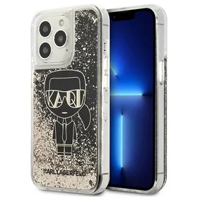 Karl Lagerfeld Liquid Glitter Gatsby viedtālruņa apvalks iPhone 13 Pro Max - melns
