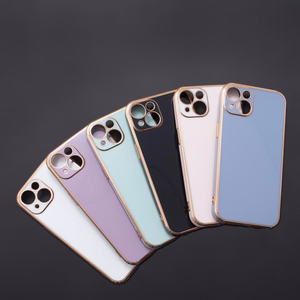 Lighting Color Case for Samsung Galaxy A12 5G gold frame gel cover blue