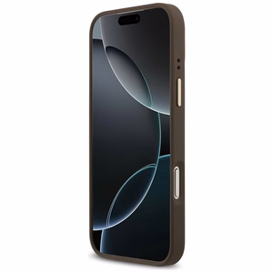 Guess чехол для iPhone 17 Pro Max совместимый с MagSafe GUHMP17XP4GRMDEW (PU W/ 4G Strass Logo) коричневый