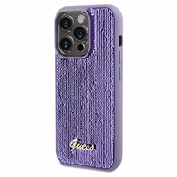 Guess Sequin Script Metal viedtālruņa apvalks iPhone 13 Pro Max - violeta