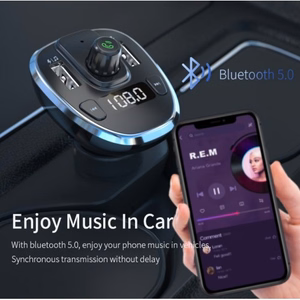 Auto lādētājs Essager "Dynamic" Sudrabs (lādētājs/ FM transmitter/ USB memory/ hands free)