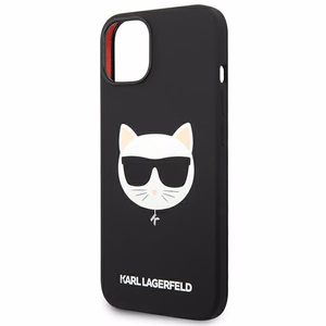 Karl Lagerfeld KLHMP14MSLCHBK iPhone 14 Plus 6.7 "cietais apvalks melns / melns Silikona Choupette Galva Magsafe