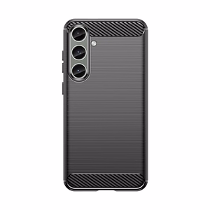 Apvalks Carbon apvalks Samsung Galaxy S24+ elastīgs silikona oglekļa vāks - melns