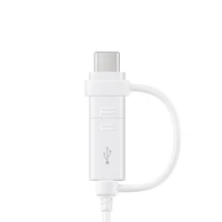 Samsung Combo EP-DG930DWEGWW kabelis USB-A / micro USB - USB-C 1.5m - balts