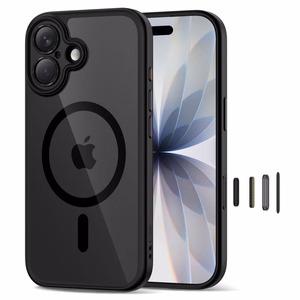 Tech-Protect Magpeak Magsafe CC futrālis iPhone 17 - caurspīdīgi melns