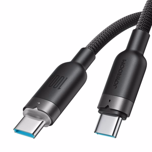 Joyroom S-A63 USB-C–USB-C kabelis, 100 W, 1,2 m, melns