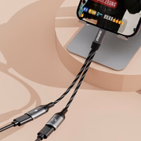 Dudao L13C+ 2in1 USB-C adapteris - pelēks