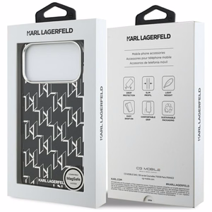 Karl Lagerfeld IML KL Monogramma Magnētiskais apvalks iPhone 17 Pro Max - melns