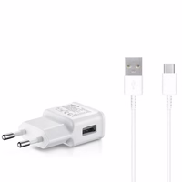 Samsung EP-TA200EWE USB-A 15W sienas lādētājs ar EP-DR140AWE USB-A - USB-C kabeli (OOB Bulk - aizstājējiepakojums) - balts