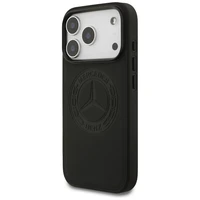 Mercedes Ādas Vintage Logo Magnētiskais Viedtālruņa apvalks iPhone 17 Pro - Melns