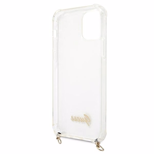 Guess GUHCP12MKC4GSGO iPhone 12/12 Pro 6.1" Caurspīdīgs cietais apvalks 4G Zelta ķēde