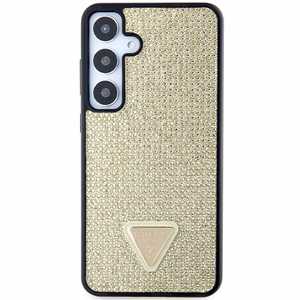 Guess Rhinestone Triangle vāciņš ierīcei Samsung Galaxy S24+, zelta krāsā