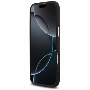 Guess Mirdzošs Trīsstūra Logotips Magnētiskais viedtālruņa apvalks iPhone 17 Air - melns